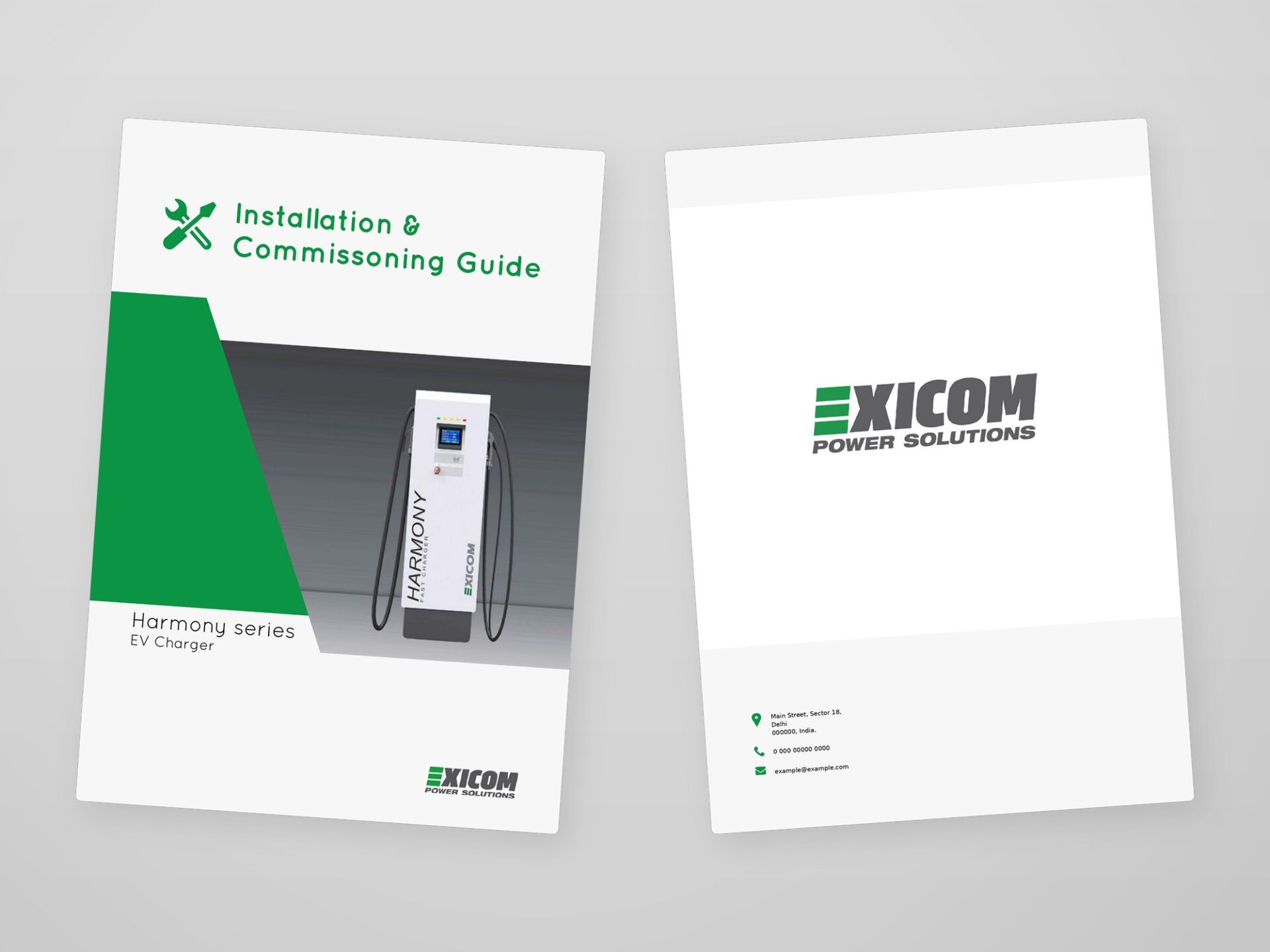 Front and back cover designs of a branded corporate manual, built inside Word
